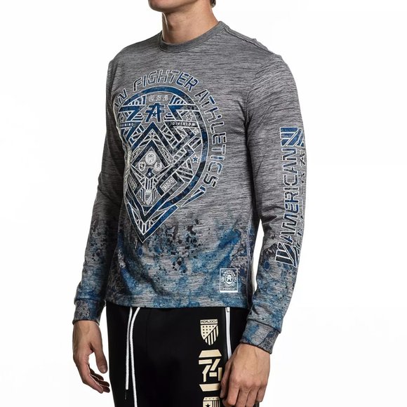 AMERICAN FIGHTER HENDERSON Men's T-Shirt L/S Biker - Picture 5 of 6